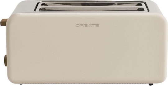 Create Retro XL Φρυγανιέρα 2 Θέσεων 1500W Μπεζ