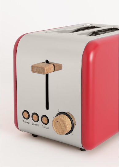 Create Retro Φρυγανιέρα 2 Θέσεων 850W Κόκκινη