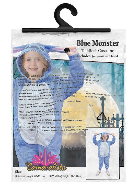 Kids Carnival Costume Blue Little Monster Carnavalista