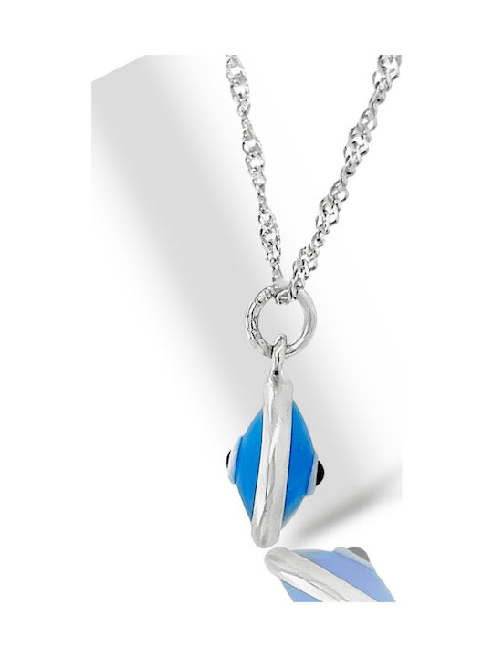 Evil Eye Motif White Gold K14 Murano Mt10355