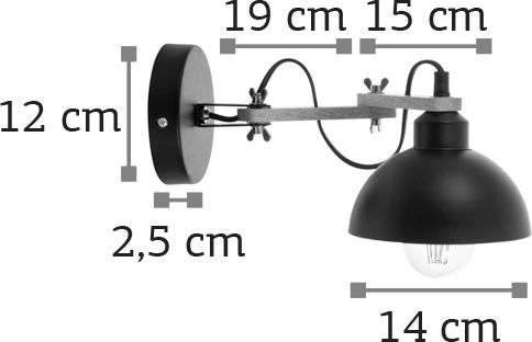 Inlight 43382 Vintage Leuchte Wand mit Fassung E27 Weiß 34cm