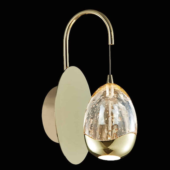 Elmark Lamp Wall Gold 15.5x26.5cm