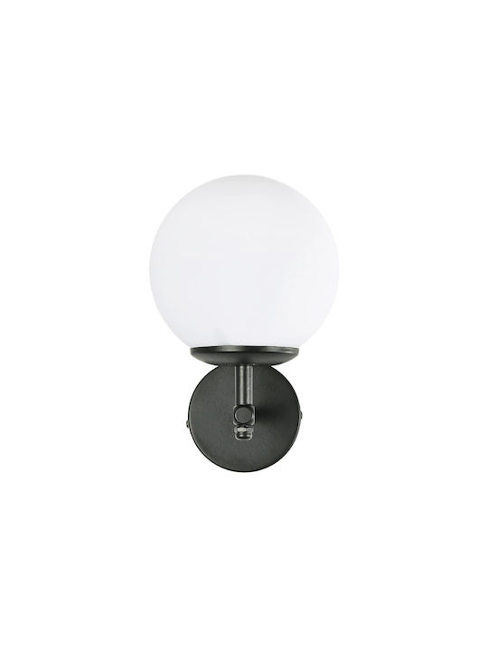 GloboStar Dalph Vintage Φωτιστικό Τοίχου με Ντουί E27 Μαύρο 15x18x24.5εκ.