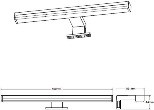 Spot Light Modern Lamp Bathroom with Integrated LED and Natural White Light Silver 12.1cm