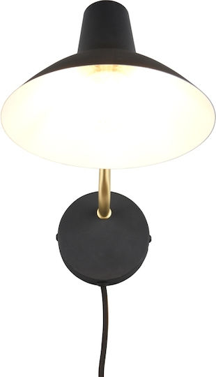 Trio Lighting Modern Leuchte Wand Steckdose mit Fassung E27 Schwarz 20cm