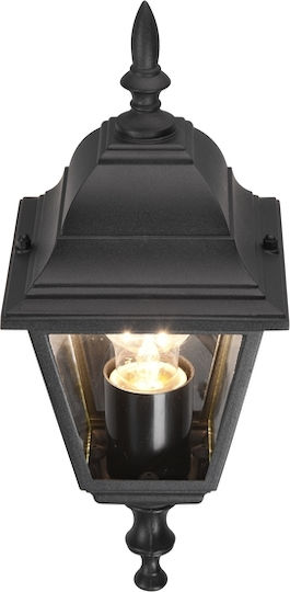 Trio Lighting Осветително тяло За стена с фасунга E27 Черен 14x19x14см.