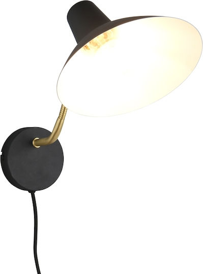 Trio Lighting Modern Leuchte Wand Steckdose mit Fassung E27 Schwarz 20cm