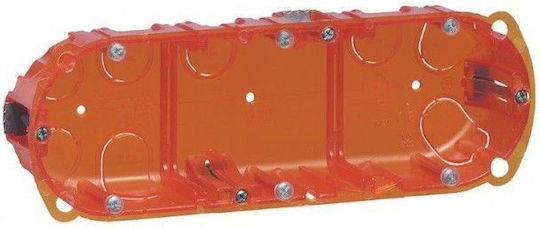 Legrand Batibox Flush Electrical Box 3 Positions 50mm in Orange Color