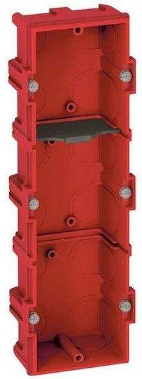 Legrand Batibox Flush Electrical Box Wall 3 Position Socket Switch in Red Color