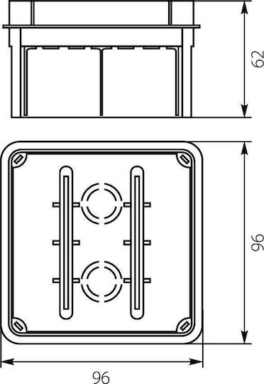 Elektro Plast Surface Mounted Electrical Box IP40 in Orange Color