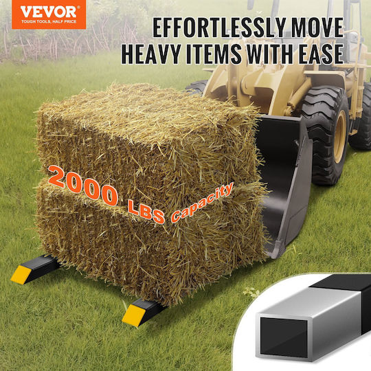 Vevor Clamp Pallet Forks 2000 lbs Capacity 60" Bucket Forks Tractor Front Loader Attachment Heavy Duty Loader Bucket Tractor Skid Steer Forks for Agriculture Farm