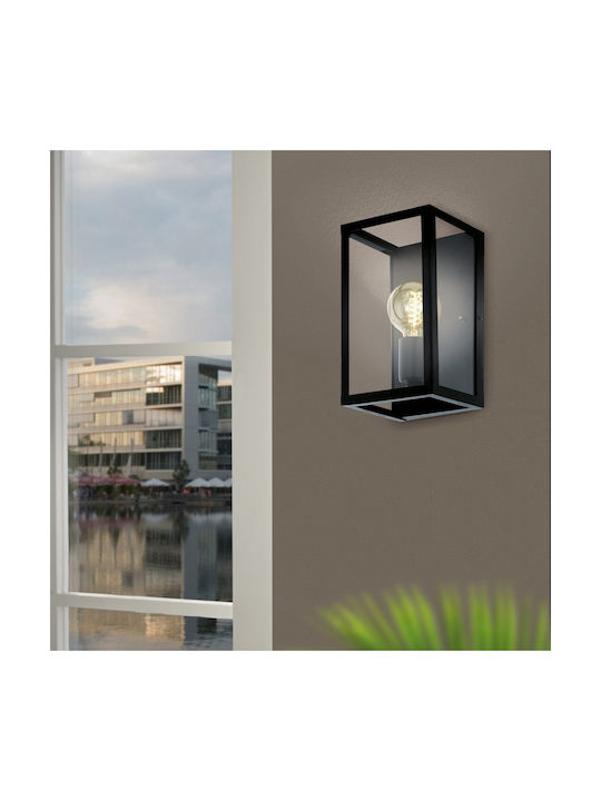 Eglo Loncino Industrial Wall Lamp with E27 Black 15x16cm