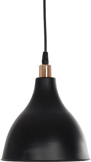 GloboStar Rade Pendant Light Black Bell with Socket E27 17.5x17.5x56cm