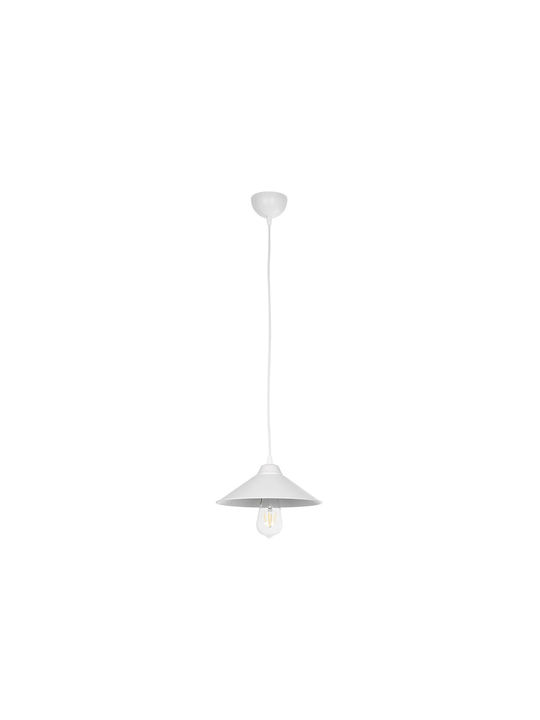GloboStar Fonte Pendant Light White Bell with Socket E27 25x25x90cm