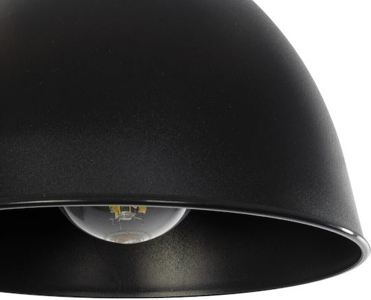 GloboStar Rade Pendant Light Black Bell with Socket E27 17.5x17.5x56cm