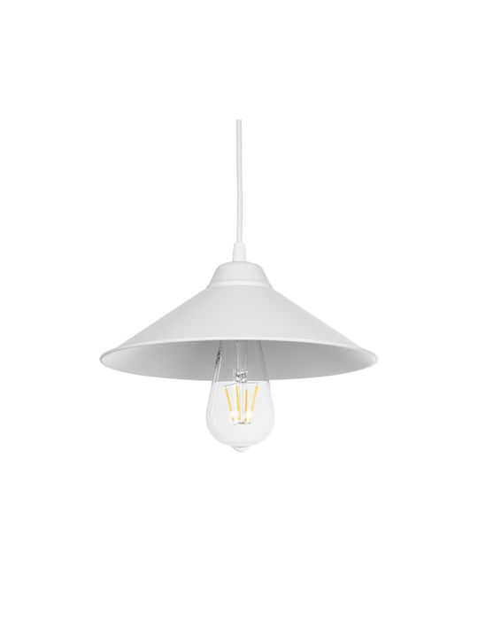 GloboStar Fonte Pendant Light White Bell with Socket E27 25x25x90cm
