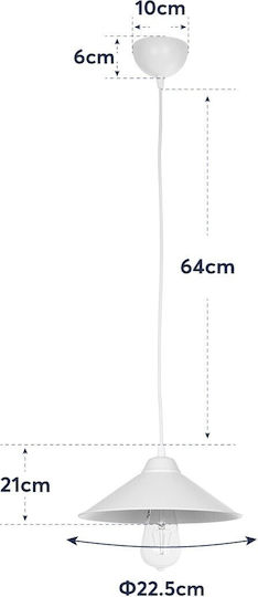 GloboStar Fonte Висящо Осветително Тяло Бял Камбанка 25x25x90см.