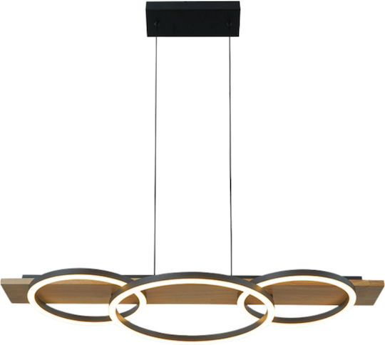 Sun Light Κρεμαστό Φωτιστικό Καφέ LED με Ρυθμιζόμενο Λευκό Φως Ράγα 120x80x80εκ.