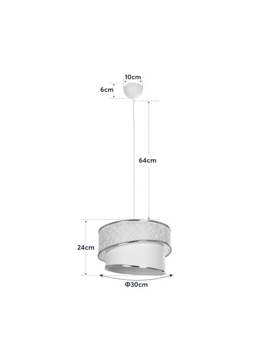 GloboStar Sonia Pendant Light with Gold Detail with Socket E27 30x30x90cm