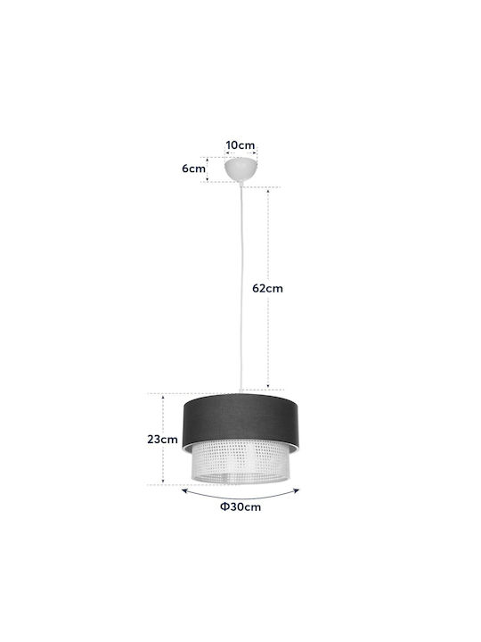 GloboStar Sissie Pendant Light Gray with Socket E27 30x30x93cm