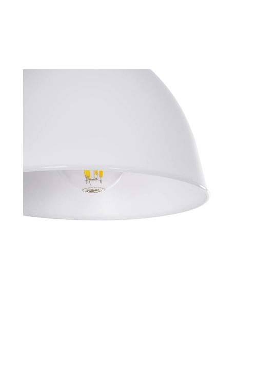 GloboStar Rade Pendant Light White Bell with Socket E27 17.5x17.5x56cm