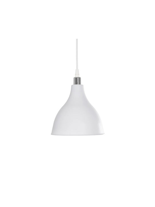 GloboStar Rade Pendant Light White Bell with Socket E27 17.5x17.5x56cm