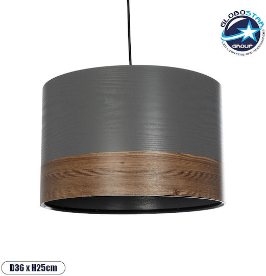 GloboStar Zyklus Κρεμαστό Φωτιστικό Γκρι με Ντουί E27 36x36x73εκ.