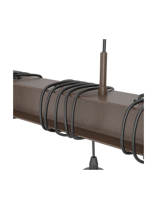 Eglo Townshend Pendant Light Brown Rail for 4 Bulbs E27 70x110cm
