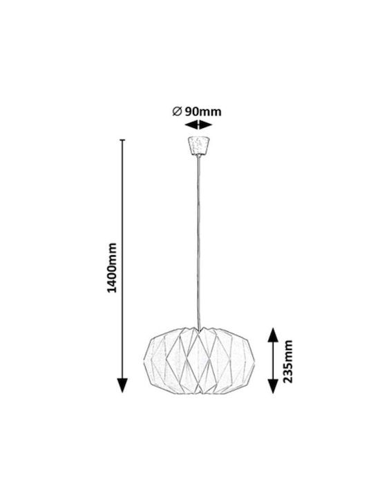 Rabalux Ormini Κρεμαστό Φωτιστικό Λευκό με Ντουί E27 43x43εκ.