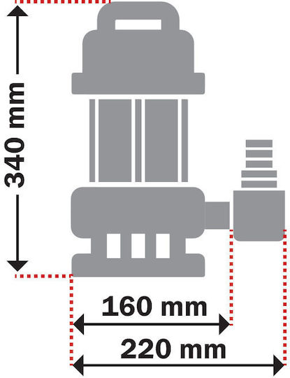 Kraft SPD 750 Μονοφασική Αντλία Ακαθάρτων / Λυμάτων 1hp με Φλοτέρ 43524
