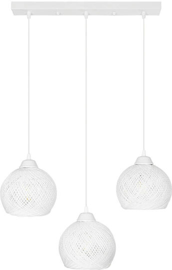 GloboStar Yasam Pendant Light White Boho with Rope for Socket E27 55x25x80cm