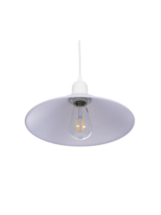 GloboStar Ferro Pendant Light White Bell with Socket E27 30x30x90cm