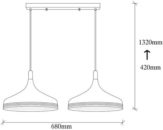 Opviq Saglam Pendant Light Black Rail with Socket E27 68x36x132cm