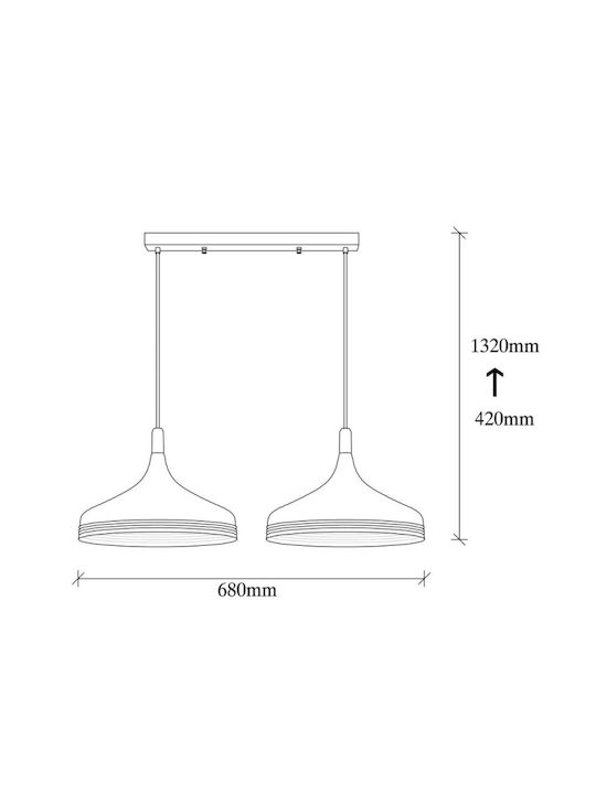 Opviq Saglam Pendant Light Black Rail with Socket E27 68x36x132cm