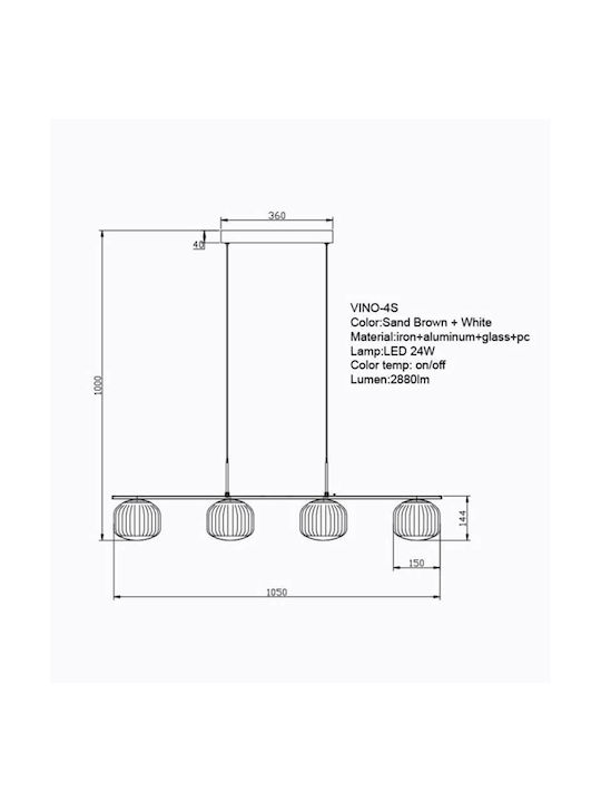 Sun Light Pendant Light Gold 114x15x114cm