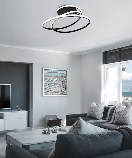 Viokef Deckenleuchte 54cm Schwarz mit Integrierter LED