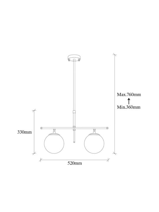 Opviq Gold Pendant Light Yellow with Socket E14, E.14 52x15x76cm