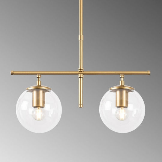 Opviq Gold Κρεμαστό Φωτιστικό Κίτρινο με Ντουί E14 52x15x76εκ.