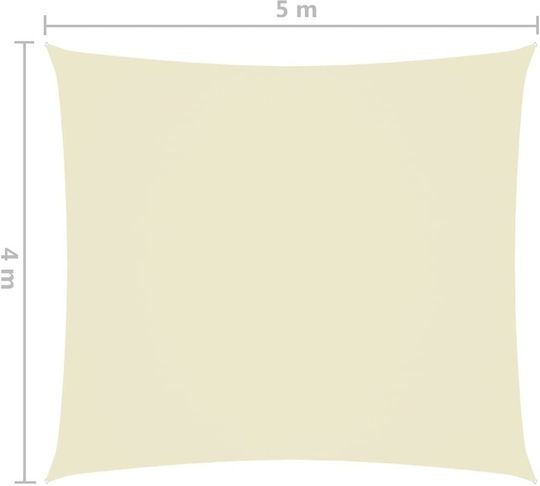 vidaXL Rectangular Shade Sail Beige with PU Coating 4x5m