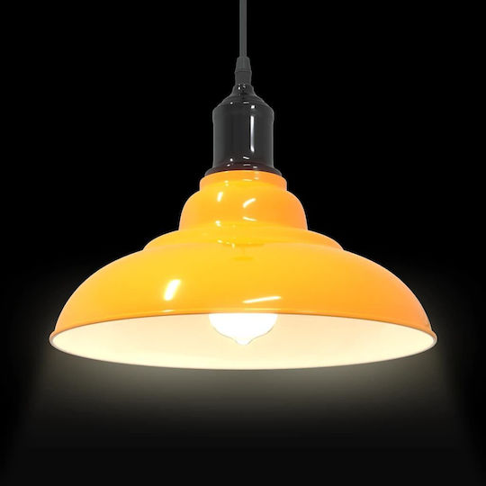vidaXL Adjustable Yellow Pendant Ceiling Light with E27 Socket 31x31cm