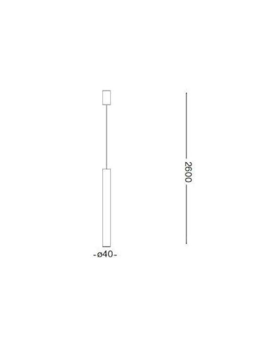 Ideal Lux Look Sp1 Adjustable Pendant Light Silver with Socket GU10 4x4x260cm