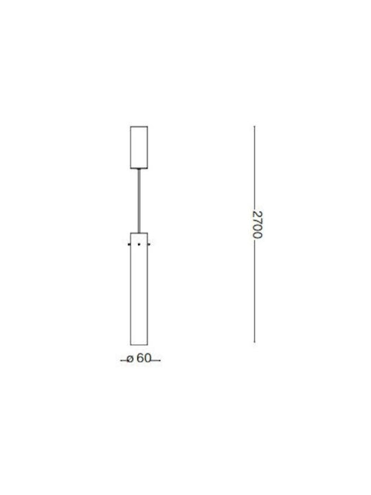 Ideal Lux Flam Lustră Roz 6x6x270cm.