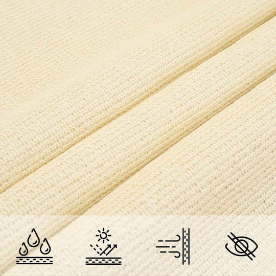 vidaXL Rectangular Shade Sail Ecru With Hoop 4x6m