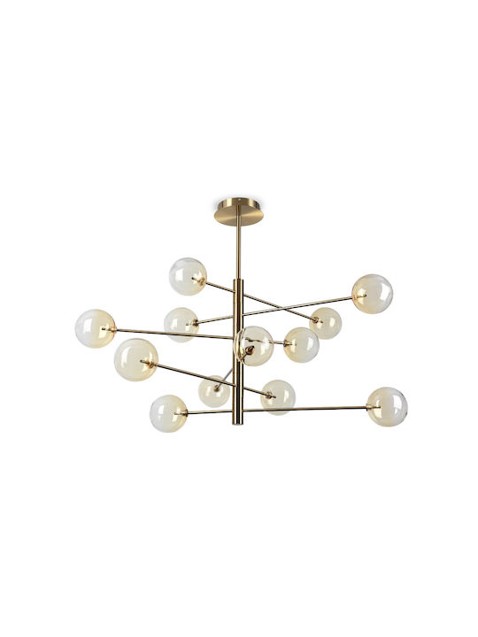 Ideal Lux Equinoxe Κρεμαστό Φωτιστικό Ασημί για 12 Λαμπτήρες G4