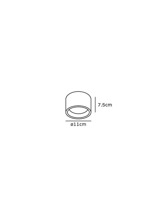 VK Lighting Ceiling Mount Light 11.5cm Black with Integrated LED
