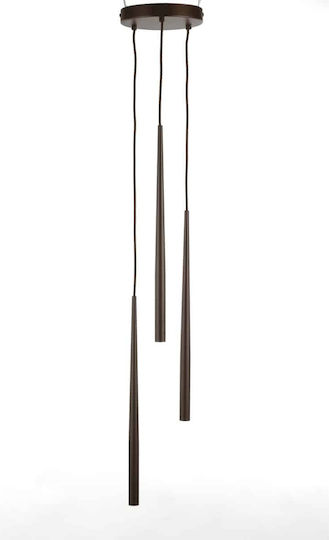 TK Lighting Κρεμαστό Φωτιστικό Καφέ με Ντουί G9 20x20εκ.