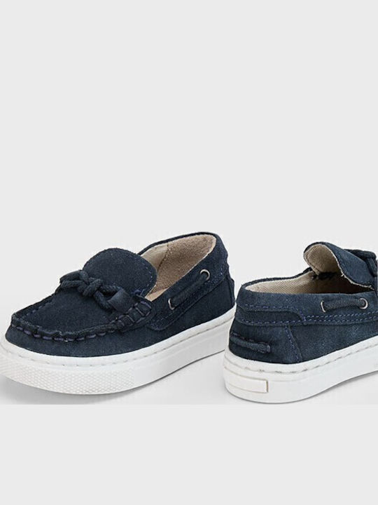 Boys Suede Moccasins Navy Blue