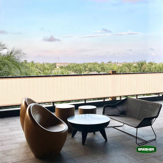 Grasher Rectangular Shade Divider Ecru With Hoop 0.75x6m 160gr/m²
