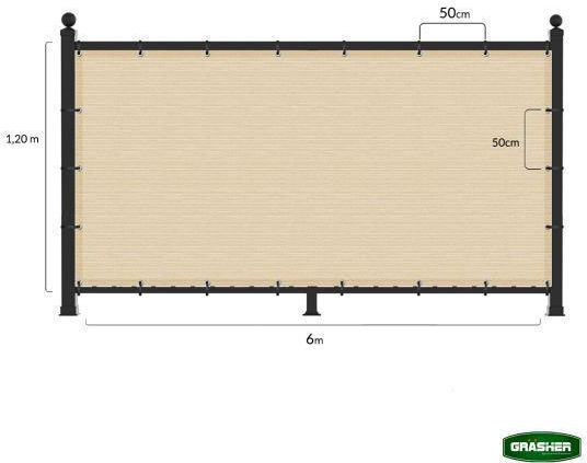 Grasher Separator de Umbrire Ecru Cu cerc 1.2x6m 160gr/m²