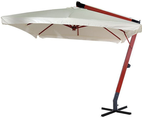 Lianos Replacement Umbrella with Dimension 300x300cm Square Replacement Umbrella's Fabric Ecru 3x3m